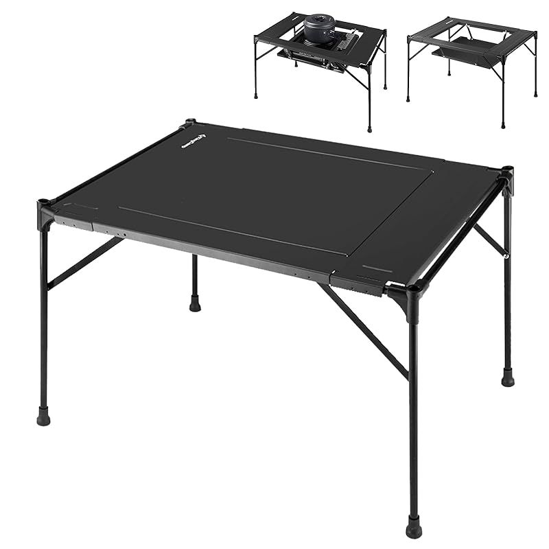 在庫 KingCamp キャンプ テーブル 2WAY 焚き火台-テーブル バーベキュー IGT対応 アルミ 軽量 2.1kg 折りたたみ 連結 耐熱 耐荷重30kg コンパクト コンロ対応 BBQ ピクニック アウトドア用 0