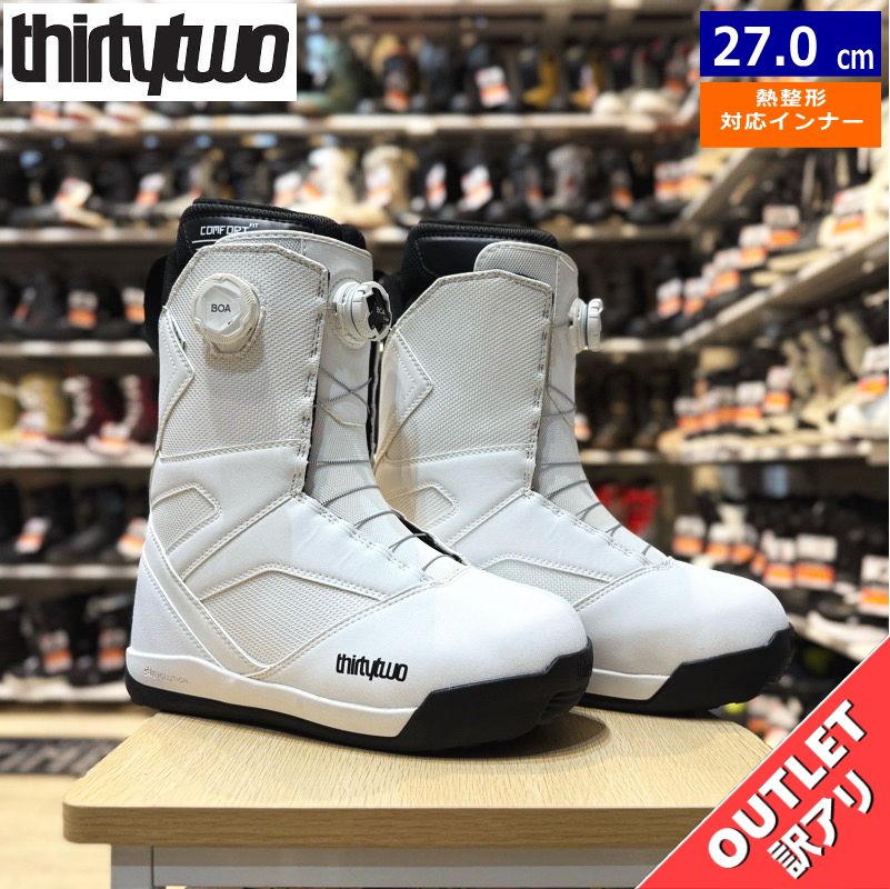 OUTLET 24-25 THIRTYTWO STW DOUBLE BOA WHITE BLACK 27cm サーティーツー メンズ スノーボードブーツ 日本
