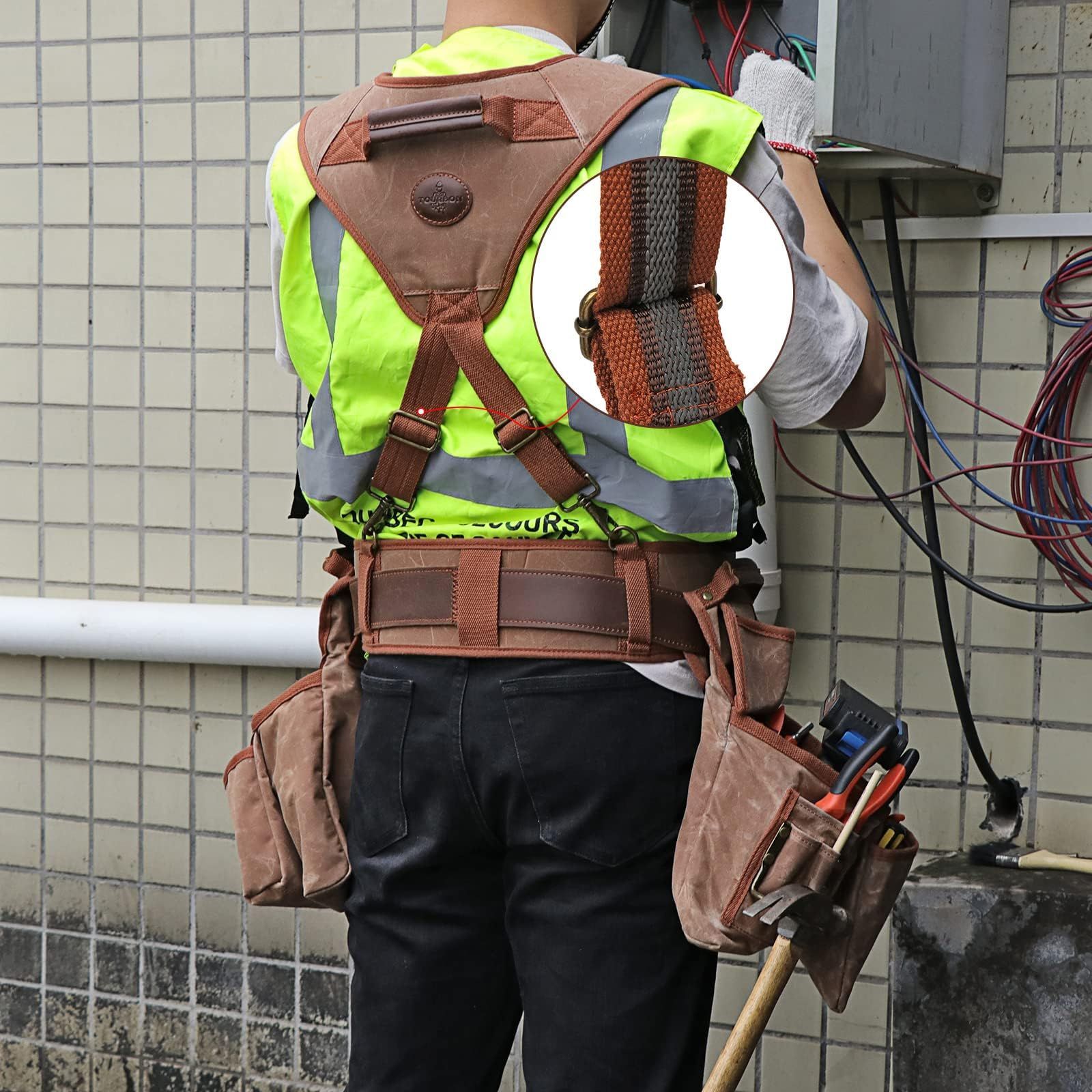 新着商品 TOURBON 腰袋 3段 作業用 ウエストバッグ 電工 工具入れ 多数ポケット
