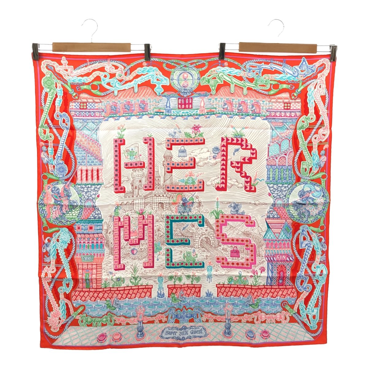 未使用 HERMES エルメス カレ90 Super Silk Quest スーパーシルク