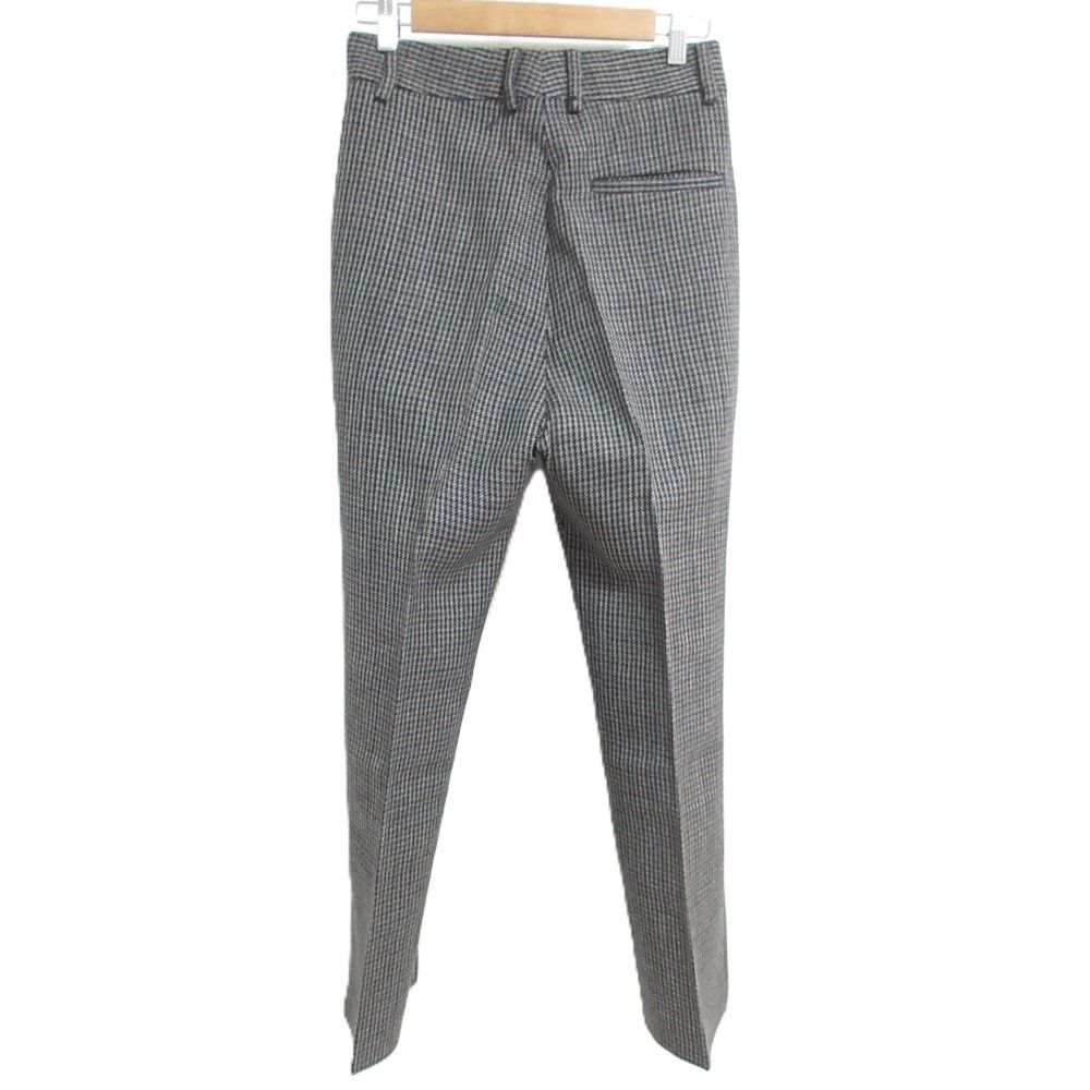 KHAITE ケイト ガンクラブ チェック柄 ハイウエスト サイドスリット スラックス パンツ 0サイズ ブラウン レディース 古着