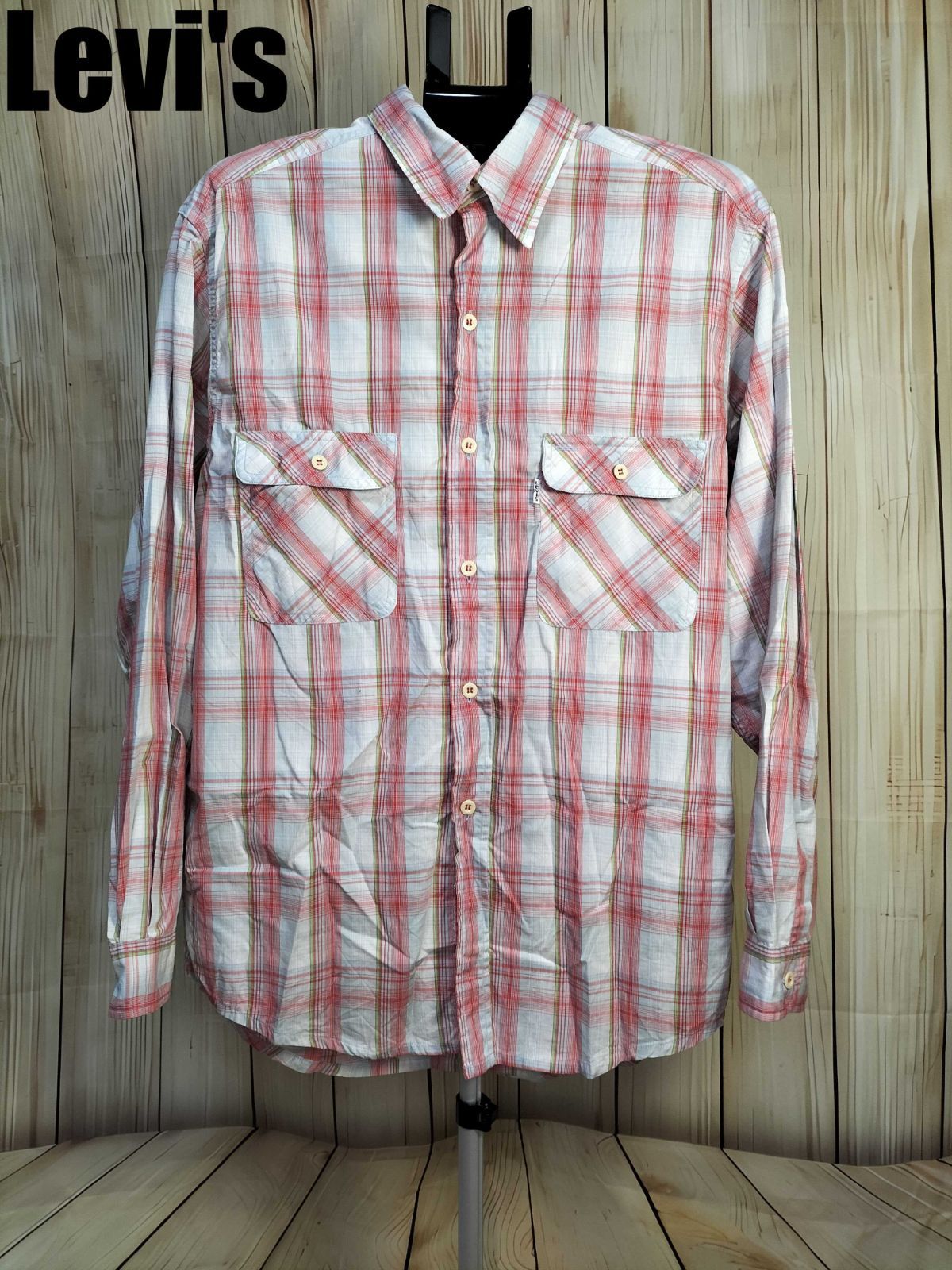 Levi's リーバイス 長袖 シャツ チェック マルチカラー Lサイズ 香港製