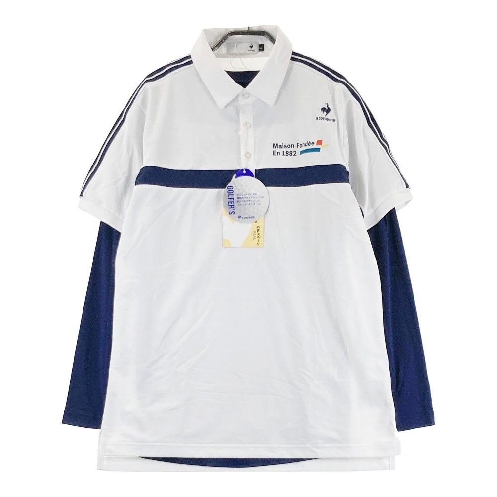 サイズ：LL LECOQ GOLF ルコックゴルフ 2022年モデル インナー付 半袖ポロシャツ  ホワイト系 [240101308139]# ゴルフウェア メンズ ストスト