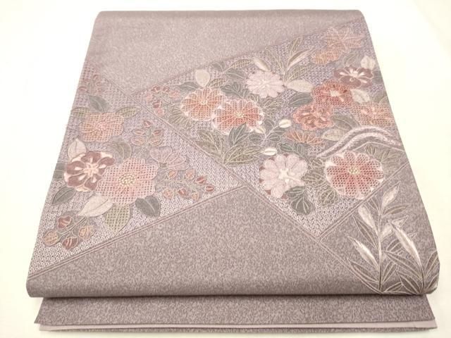 平和屋着物○本場大島紬 中国三大刺繍 スワトウ刺繍 総刺繍 太鼓柄袋帯