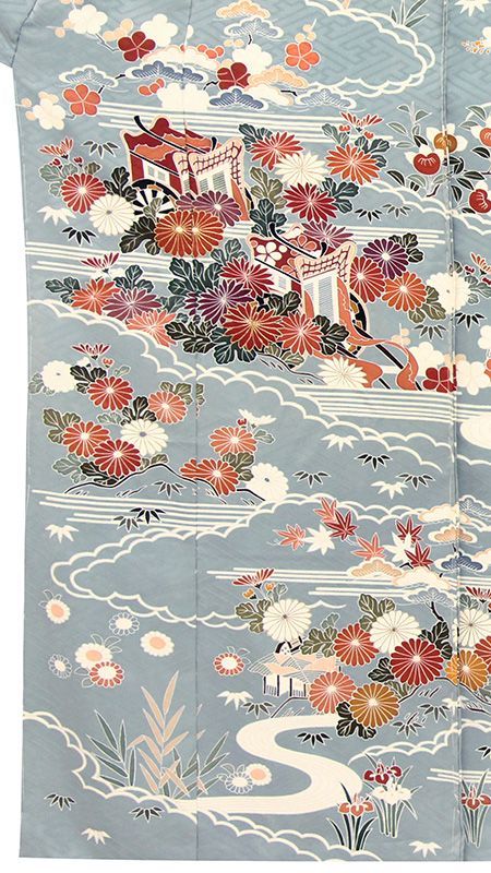 刺繍 金彩 熨斗 桜花模様 振袖 成人式 晴れの日 着物 032a p