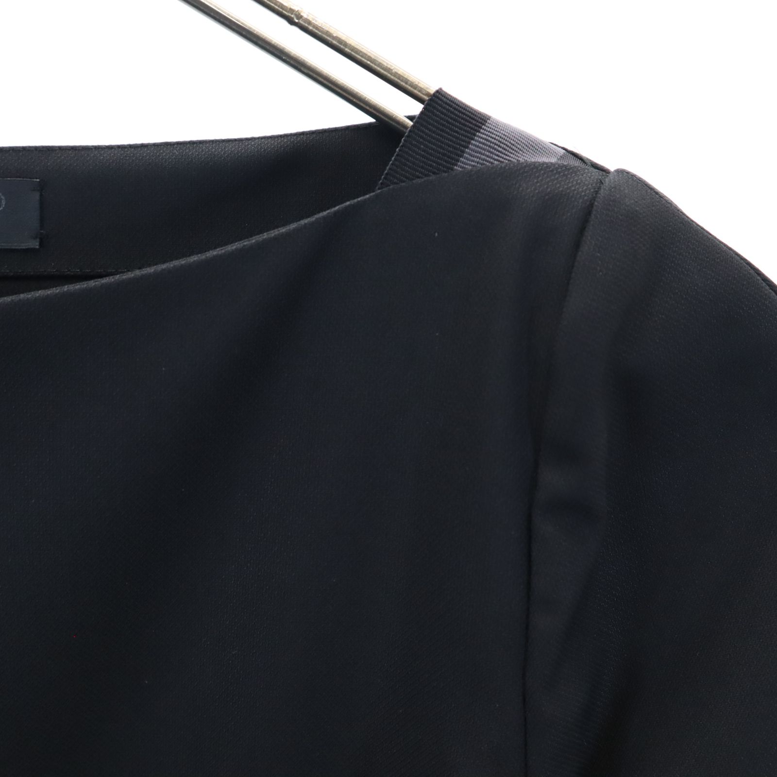 グッチ イタリア製 7分袖 ボートネック ワンピース 38 ブラック GUCCI