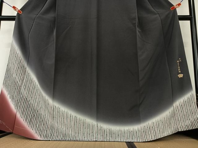 平和屋着物○十代目 歌舞伎役者 坂東三津五郎 訪問着 草花文