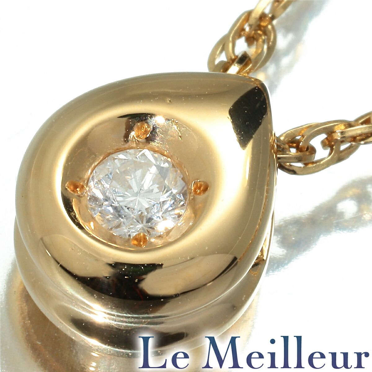 ペンダントネックレス 1P ダイヤモンド K18 中古 プレラブド 返品OK  