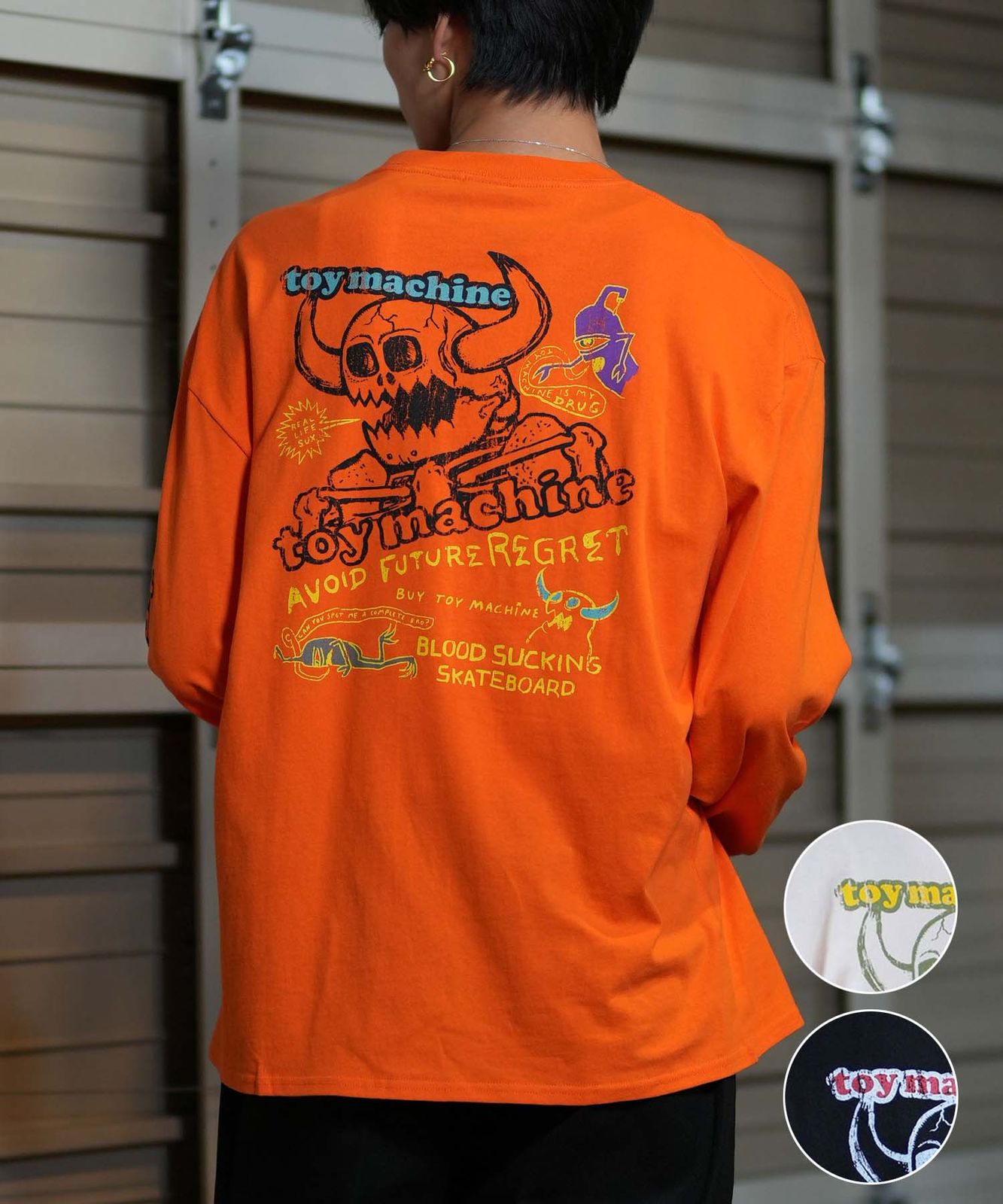 【ムラスポ公式】新品 TOY MACHINE トイマシーン 長袖 Tシャツ メンズ ロンT ビックシルエット バックプリント ムラサキスポーツ限定 MTMFELT2