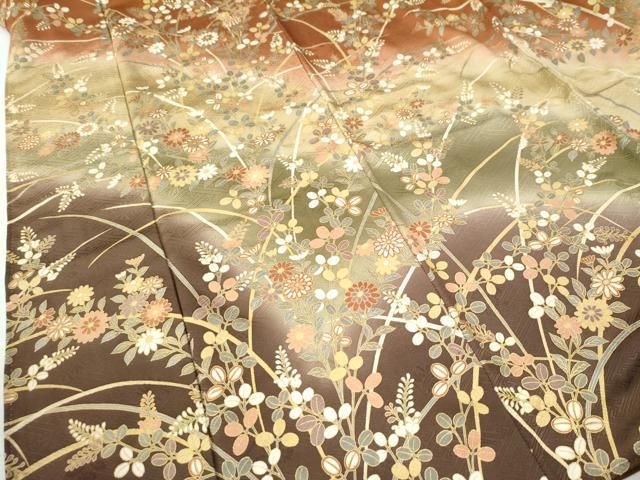 平和屋着物●訪問着　草花文　暈し染め　金彩　正絹　逸品　CAAW8136yc 平和屋着物○訪問着 草花文 暈し染め 金彩 正絹 逸品 CAAW8136yc 平和