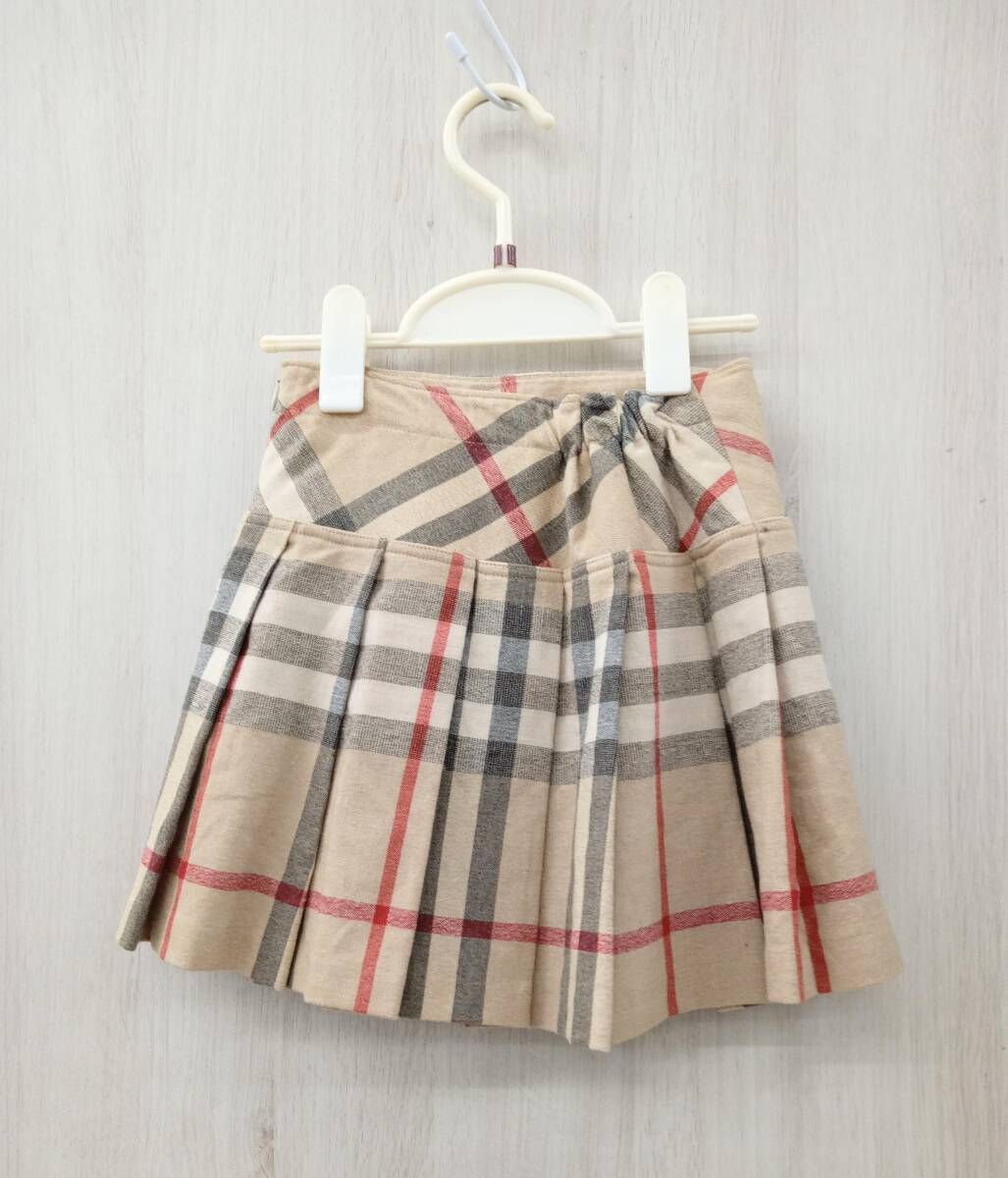 BURBERRY CHILDREN|バーバリーチルドレン|スカート|C8S01-665-42|ノバチェックウールプリーツスカート|オーカー系|サイズ6Y-116