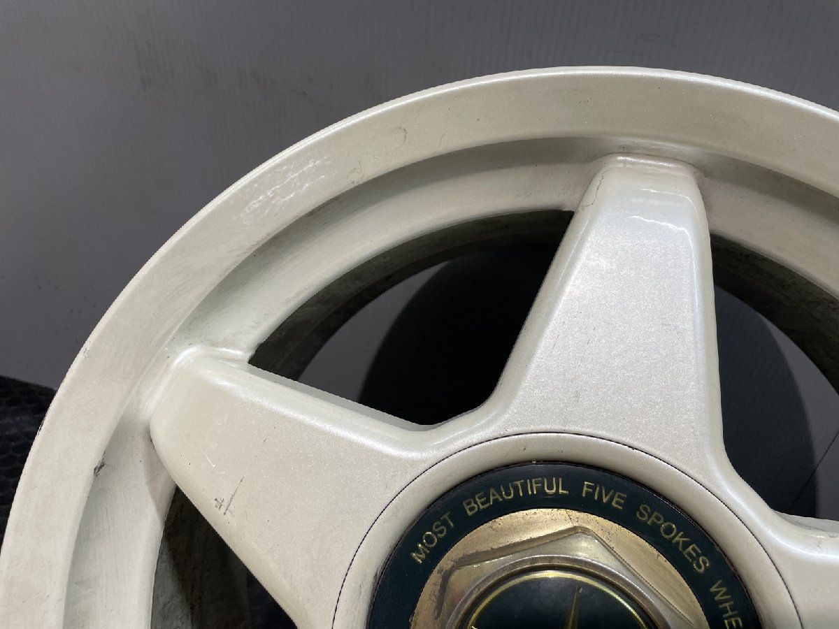 【旧車ホイール】STARFORM スターフォルム 社外ホイール 15インチ 4本 6.5J4HPCD114.3+44 ホワイト 希少　(MHD382)クレジットカード QRコード決済可能 旧車ホイール】STARFORM スターフォルム 社外ホイール 15インチ 4本
