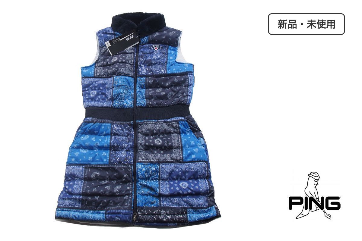 ｜♥｜ピン｜PING｜バリアンストレッチ バリアスバンダナパターン ワンピース｜ レディスゴルフウェア｜M