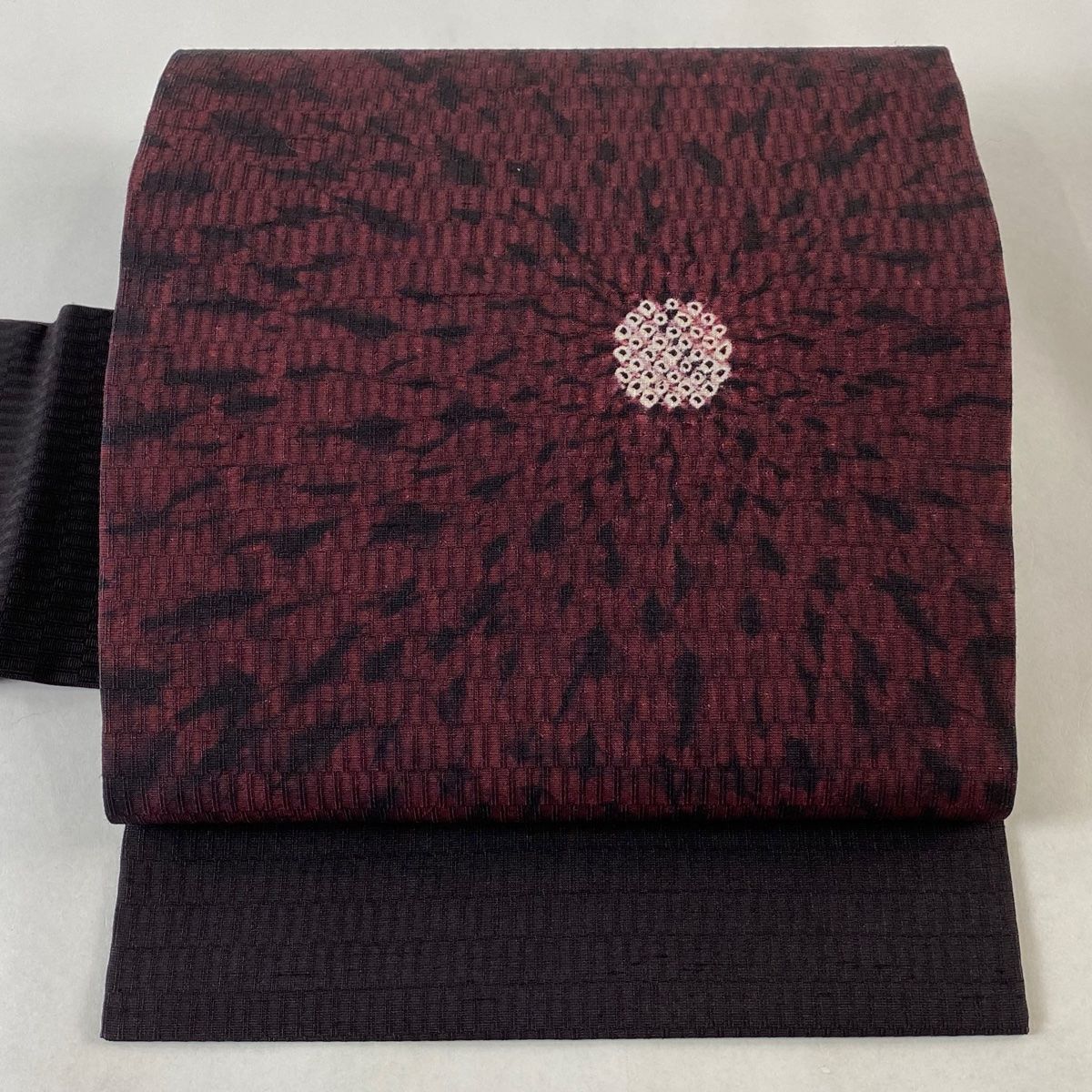 名古屋帯 秀品 花 濃紫 正絹