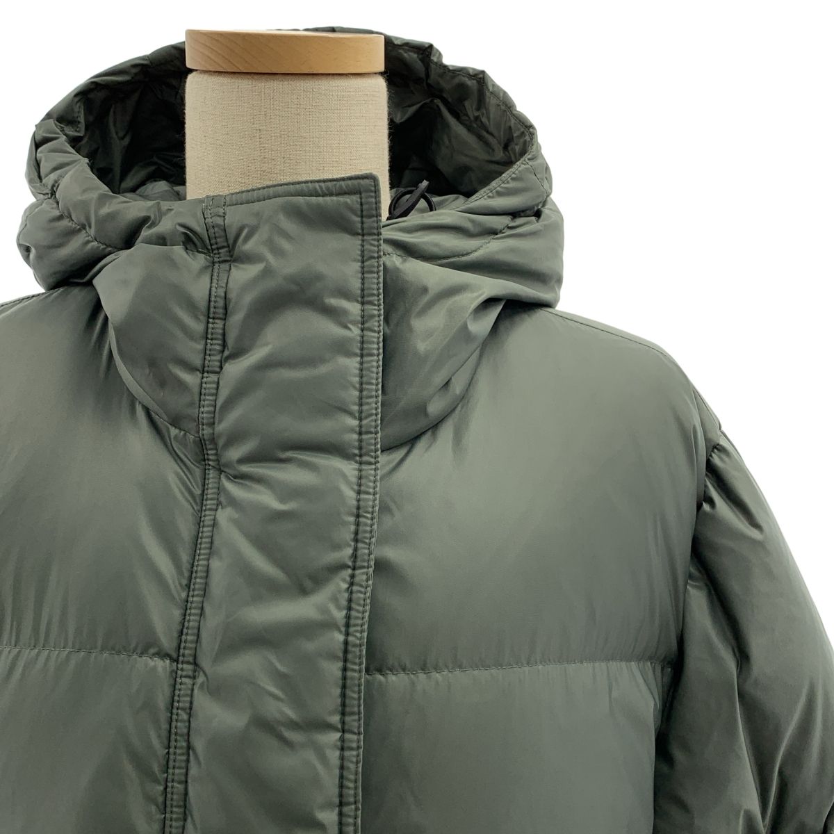 KENZO ケンゾー LONG DOWN PARKA フーデッド ダウン ジャケット S カーキ レディース