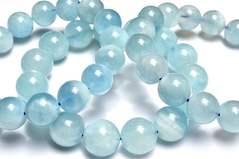 まろやか質感 エンジェルクラウドアクアマリン 12.5mm ブレスレット 1