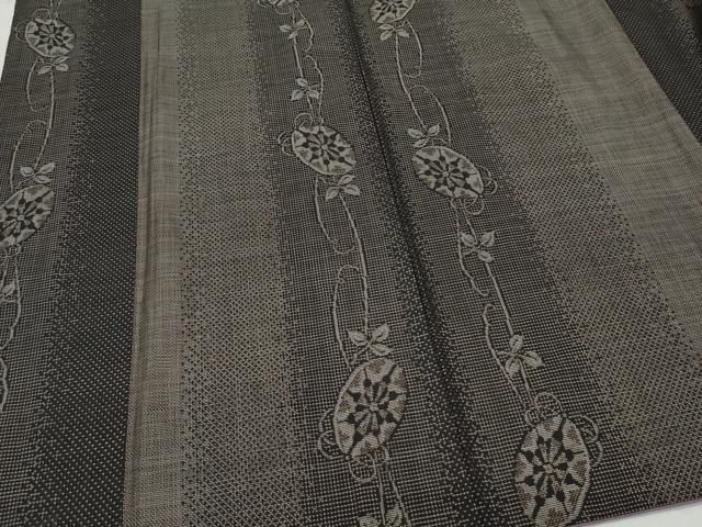平和屋着物○本場大島紬 9マルキ 泥染め 源氏車枝葉文 興紬商店謹製