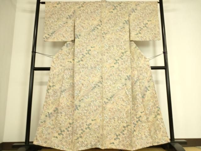平和屋着物▽上質な小紋　単衣　辻が花　金彩　正絹　逸品　DAAS0332az 平和屋着物▽上質な小紋 単衣 辻が花 金彩 正絹 逸品 DAAS0332azの通販
