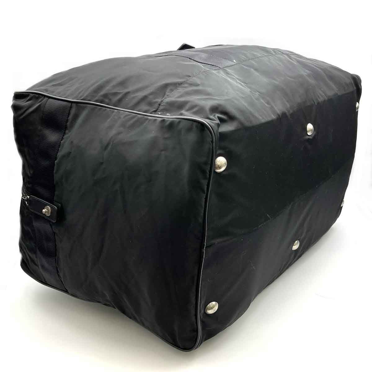 PRADA プラダ ボストンバッグ ショルダーバッグ ナイロンバッグ 旅行鞄 トライアングルロゴ ブラック ナイロン レディース メンズ ユニセックス 中美品 USED