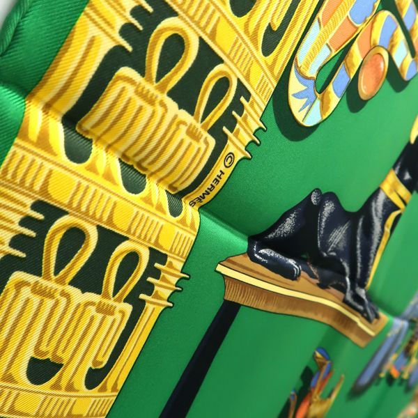 HERMES カレ90 TUTANKHAMUN ツタンカーメン 緑 グリーン RYBAL