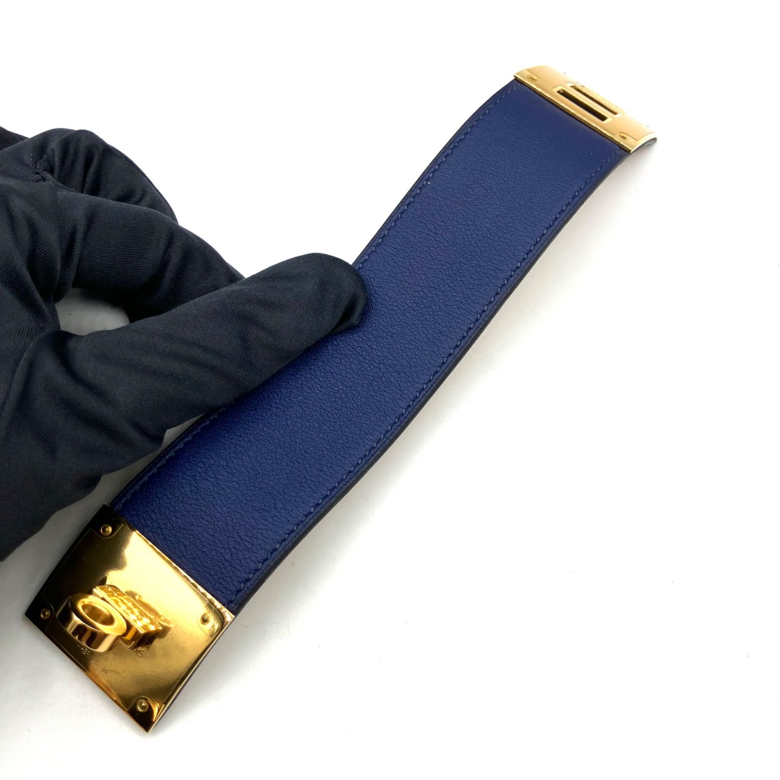 HERMES エルメス ケリーバングル ゴールド×BLUE ブレスレット 【公式通販】