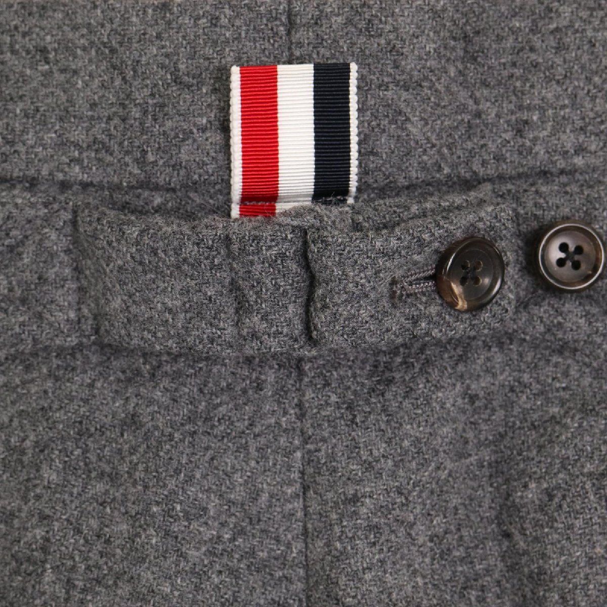 THOM BROWNE.　スラックスパンツ　ウールパンツ　グレー　サイズ1 THOM BROWNE. トムブラウン メンズ 冬物 ウール スラックス