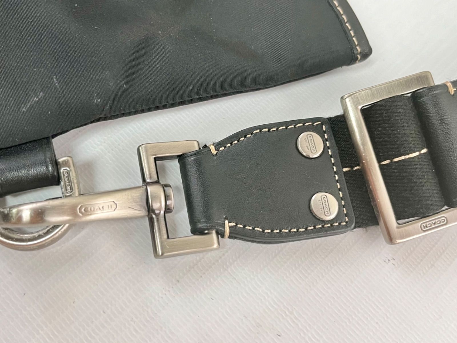 ○ カバン COACH 2WAYバッグ H1160-F70453 ナイロン レザー ブラック 