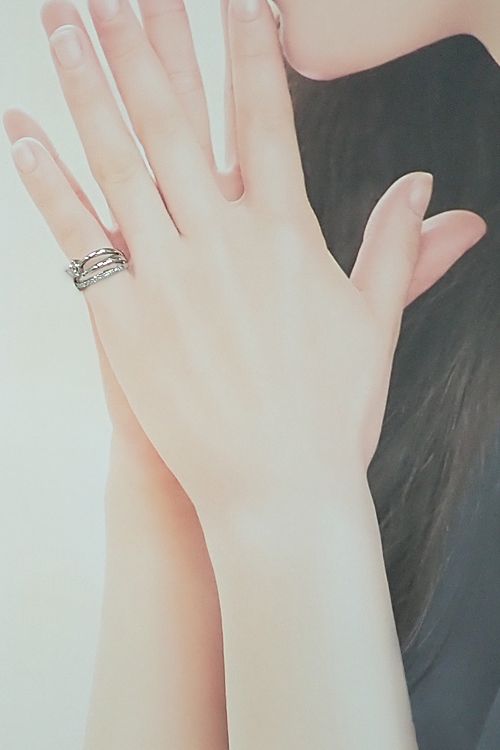 ダイヤモンド リング Pt900 ピンキーリング ハートシェイプカット 変形  