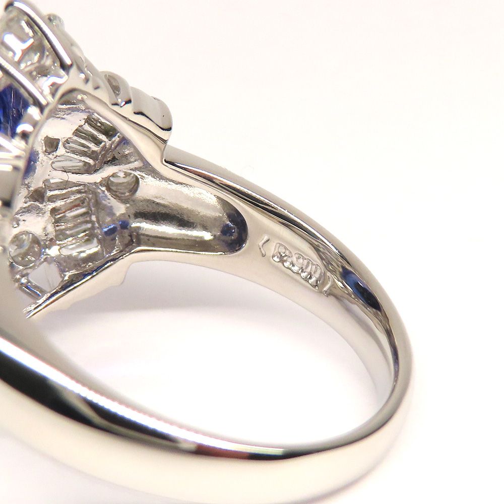 pt900 ファンシーカットダンザナイト3.79ct ダイヤ0.33ct指輪 pt900 ファンシーカットダンザナイト3.79ct ダイヤ0.33ct指輪
