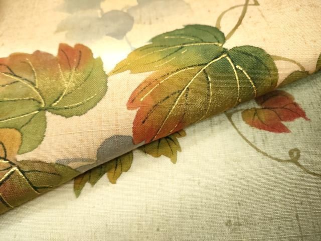 平和屋着物○太鼓柄袋帯 手描き 紬地 風景文 金彩 正絹 逸品 DAAV9117ob