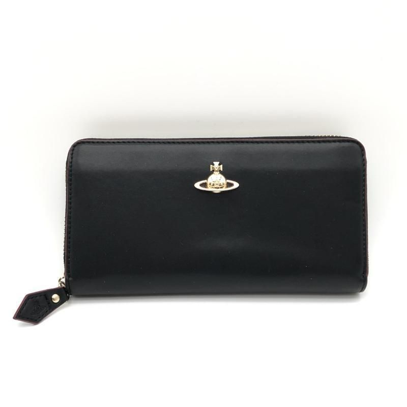 【】vivienne westwood ラウンドジップウォレット 長財布 ブラック ヴィヴィアン・ウエストウッド[10][240010485108]
