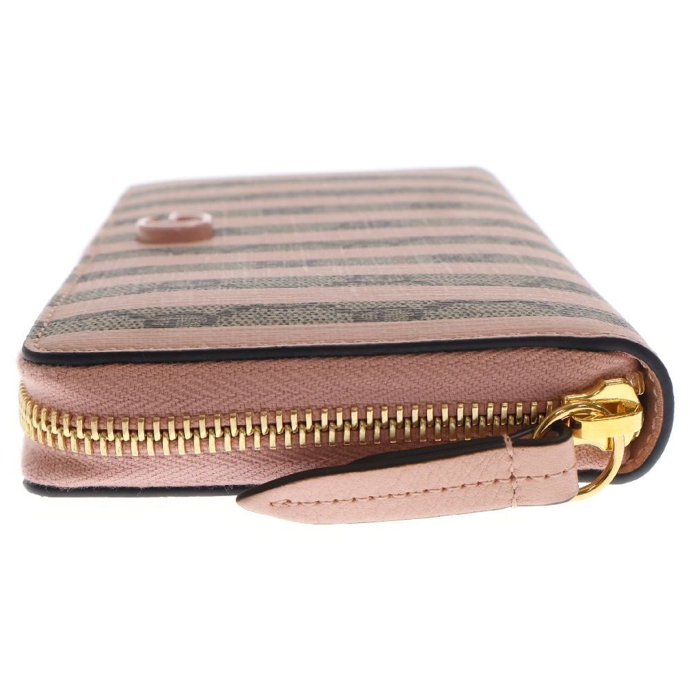 GUCCI グッチ GGスプリーム ジップアラウンドウォレット ピンク PVC×キャンバス 長財布 701488 GUCCI (グッチ) GGスプリーム ジップアラウンドウォレット ピンク PVC