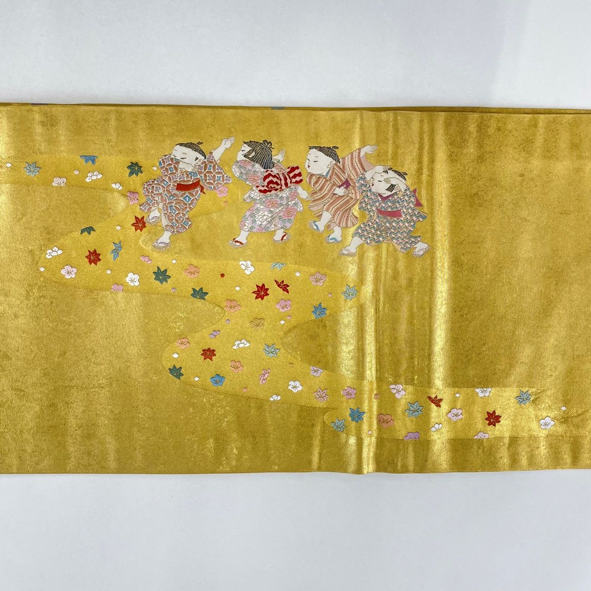 ［お太鼓柄］　袋帯　本金箔　439cm O-730 袋帯 美品 逸品 長嶋成織物 落款 関西仕立て 由水十久監修