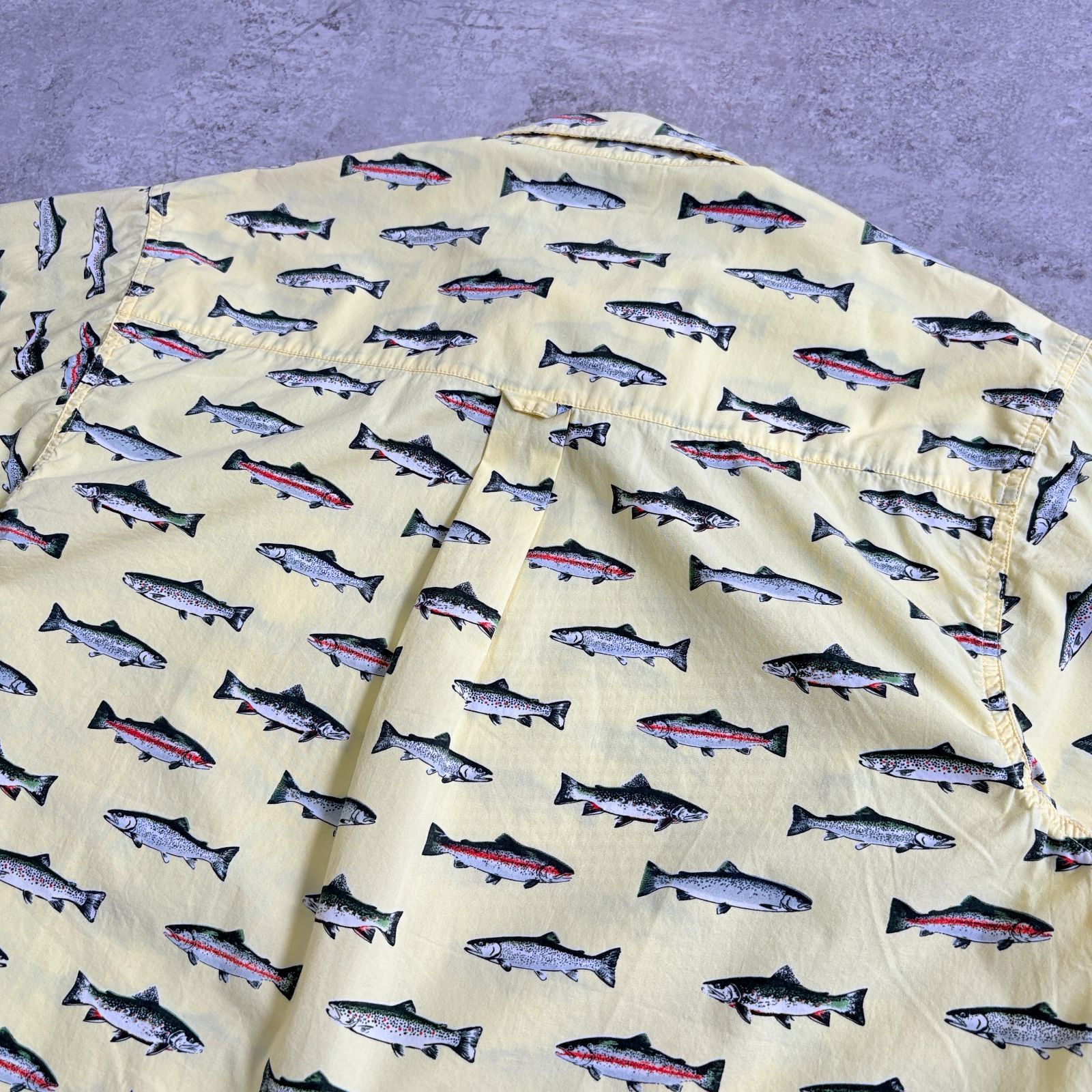 90s Columbia Trout All Printed Cotton Short sleeve shirt 