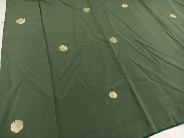 平和屋着物○上質な小紋 刺繍 雪輪花文 金糸 正絹 逸品 AAAV9408ph