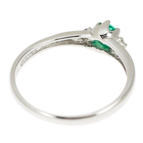 Pt900 エメラルド ダイヤモンド リング 0.06ct 0.01ct - メルカリ 