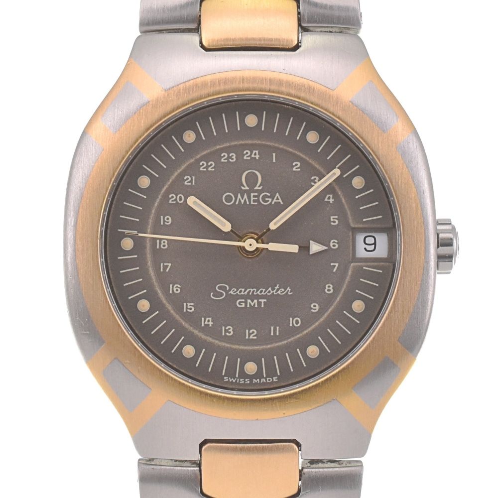 オメガ OMEGA シーマスター ポラリス GMT デイト SS|K18YG クォーツ メンズ H 139549