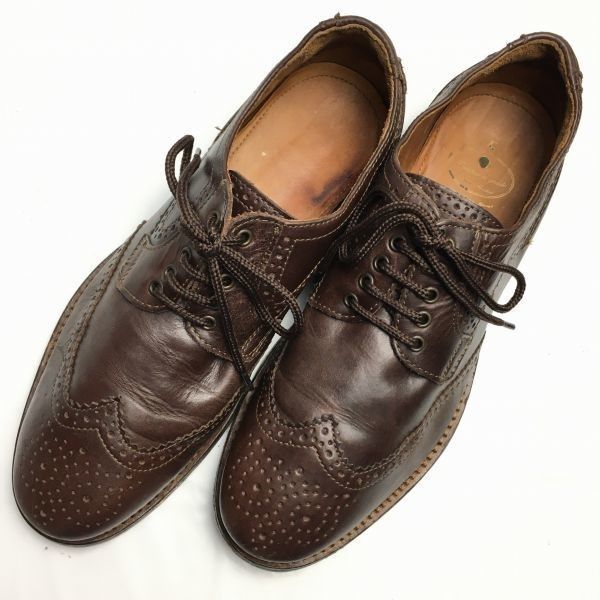 90s　ポルトガル製　H BY HUDSON【サイズ41　26.0　ブラウン】　職人ハンドメイド　ウイングチップ　ビジネスシューズ/men's 管NO.ZG-22 90s ポルトガル製 H BY HUDSON【サイズ41 26.0 ブラウン】 職人