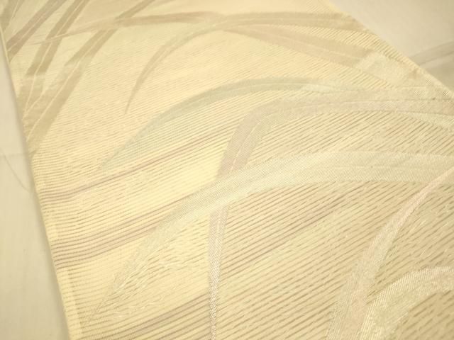 平和屋着物＊夏物　六通柄袋帯　草葉文　正絹　逸品　DAAY8003cm 平和屋着物＊夏物 六通柄 本袋帯 唐織 草葉文 銀糸 正絹 逸品