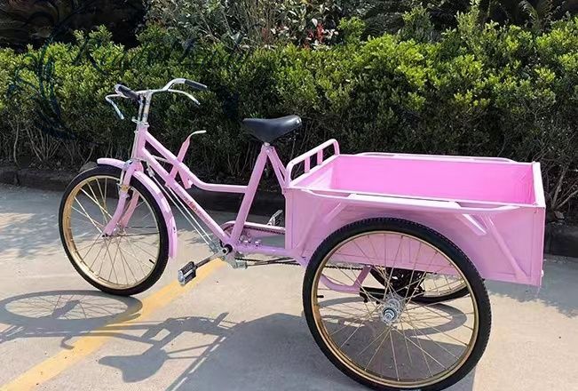 強くお勧め☆三輪自転車 大人用貨物三輪車 24インチ 載荷重80kg