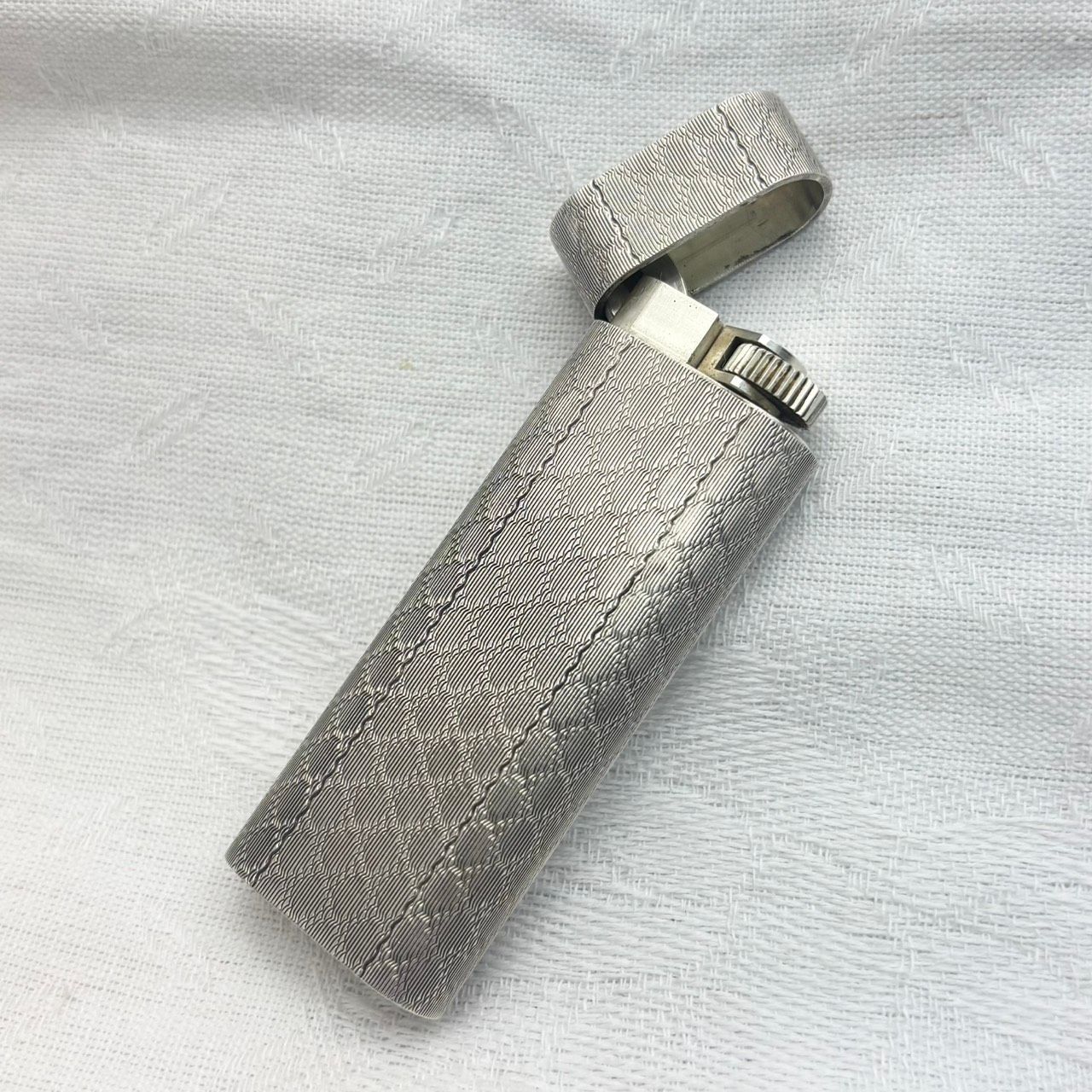 207 Cartier カルティエ 柄 ガスライター シルバー オーバル ビンテージ WWW_KANDAIZUMI_COM