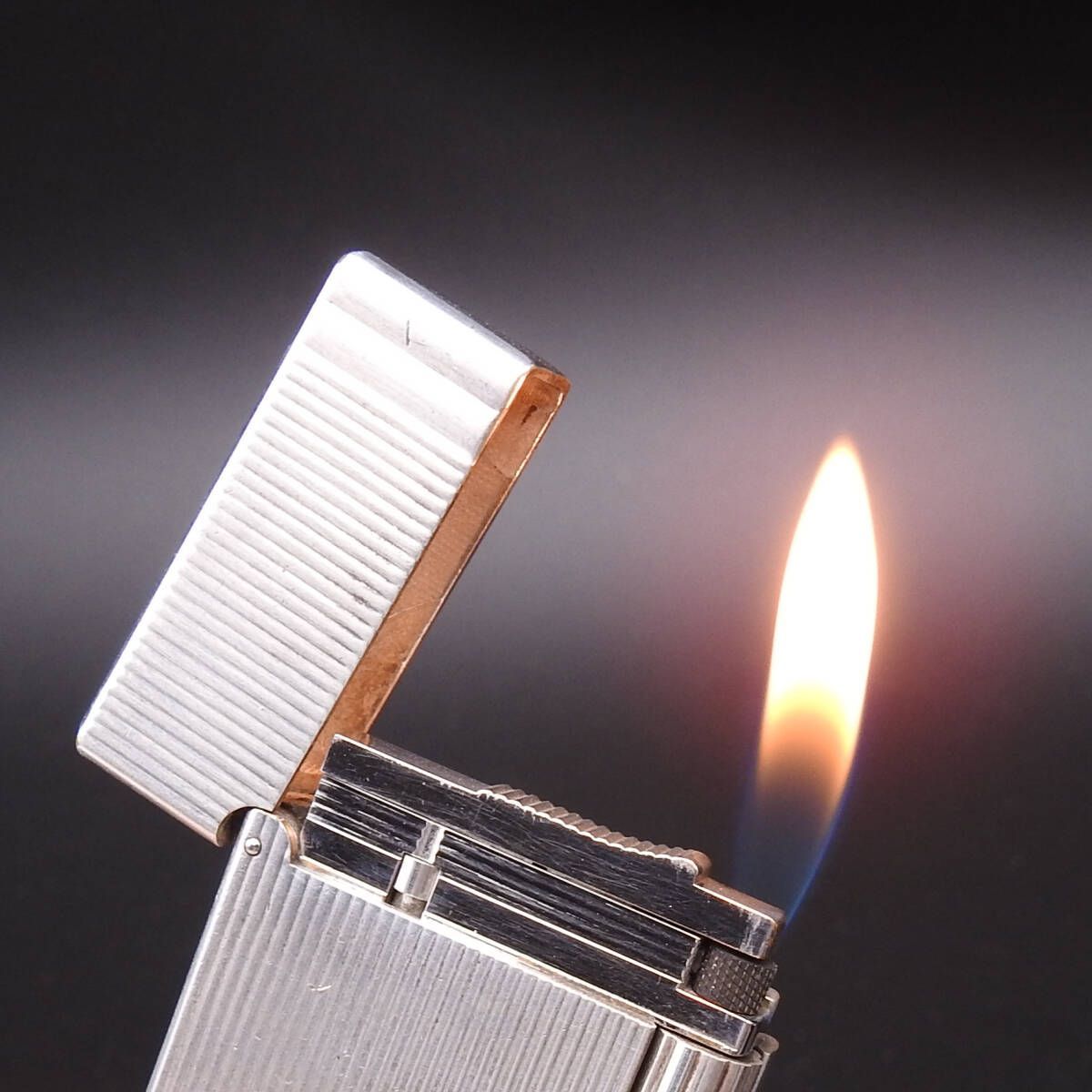 OH済み 快音キーン 着火 済み S.T Dupont デュポン ギャッツビー ガスライター シルバー ロゴ刻印入り ️