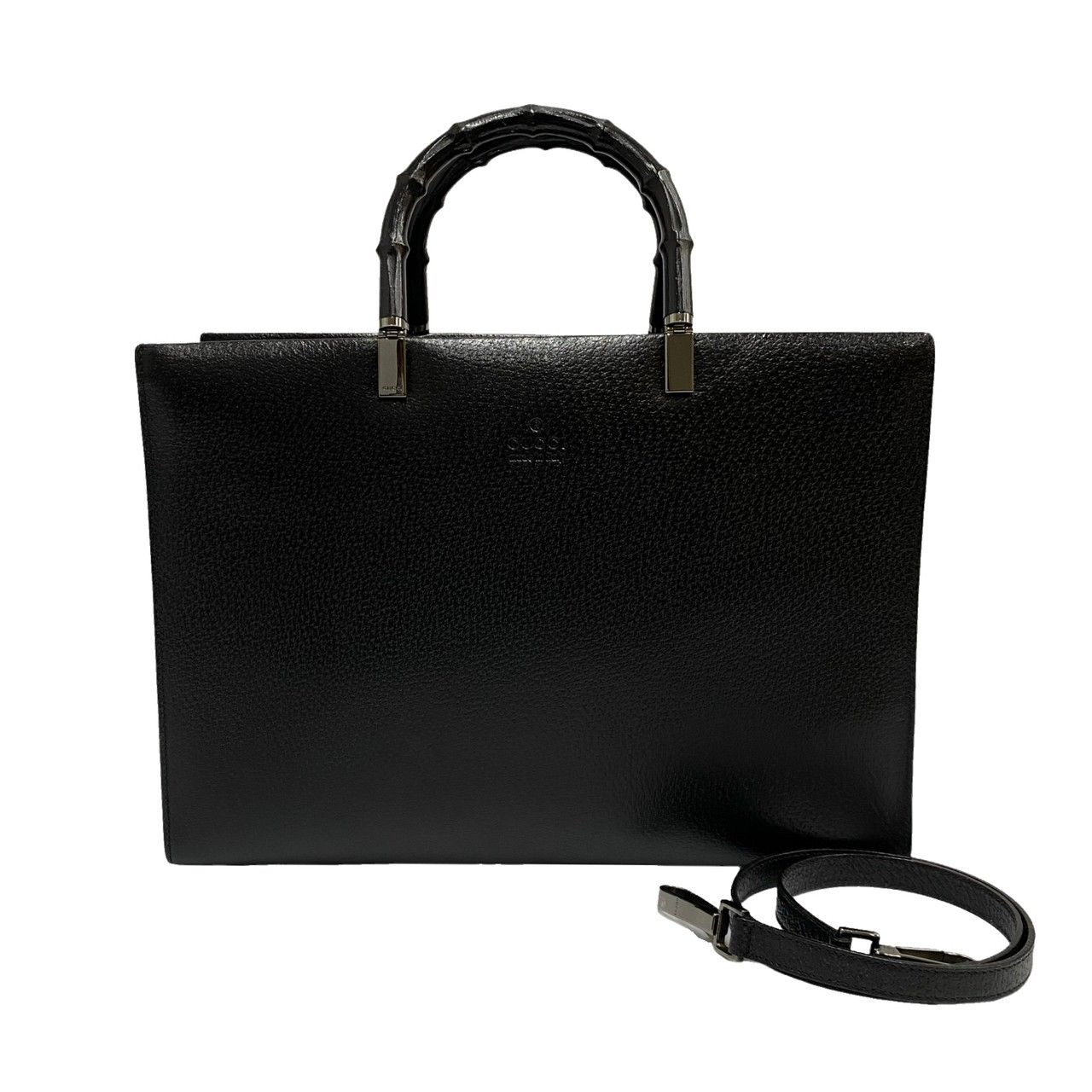 極 美品 GUCCI グッチ バンブーライン レザー 本革 2way ハンドバッグ