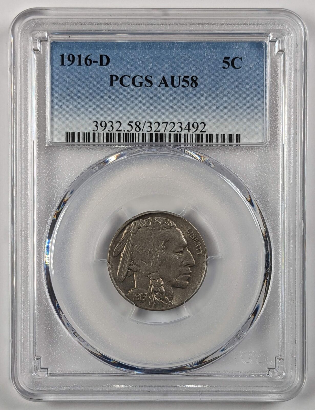 1916 D Buffalo Nickel PCGS AU58