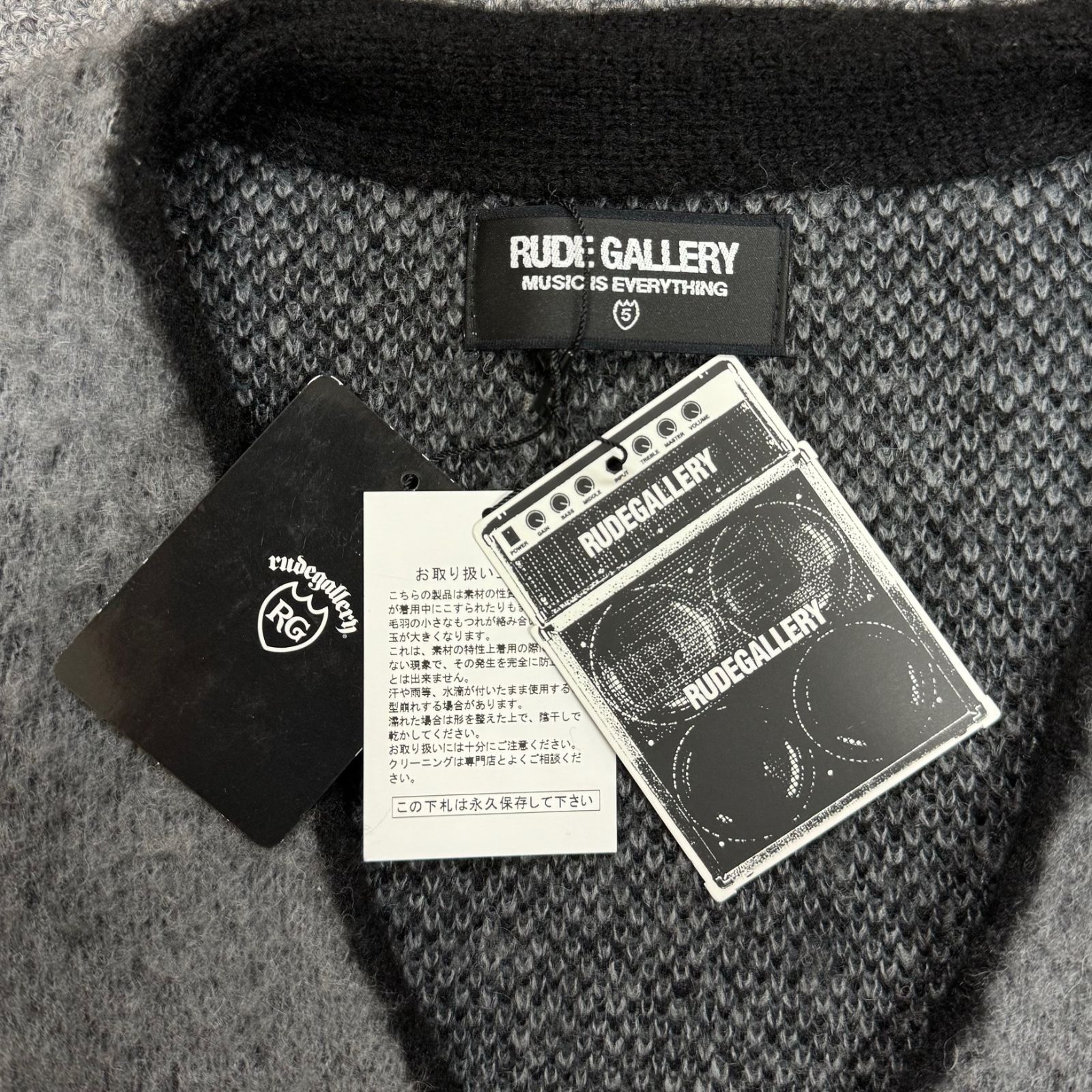 新品 定価36300円 RUDE GALLERY DIA KNIT CARDIGAN アーガイル