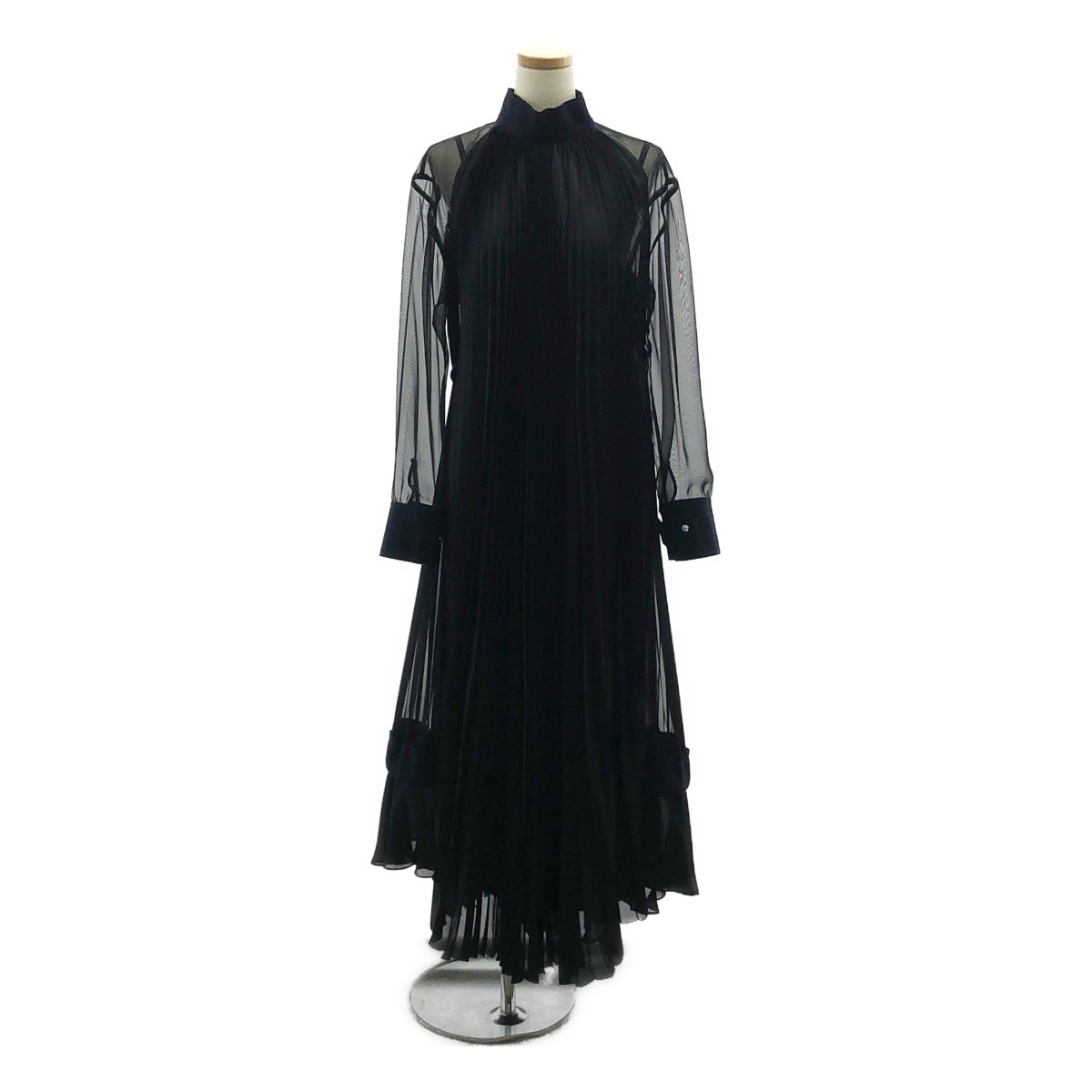 sacai / サカイ | シースルー 異素材切替 プリーツ ワンピース | 1  