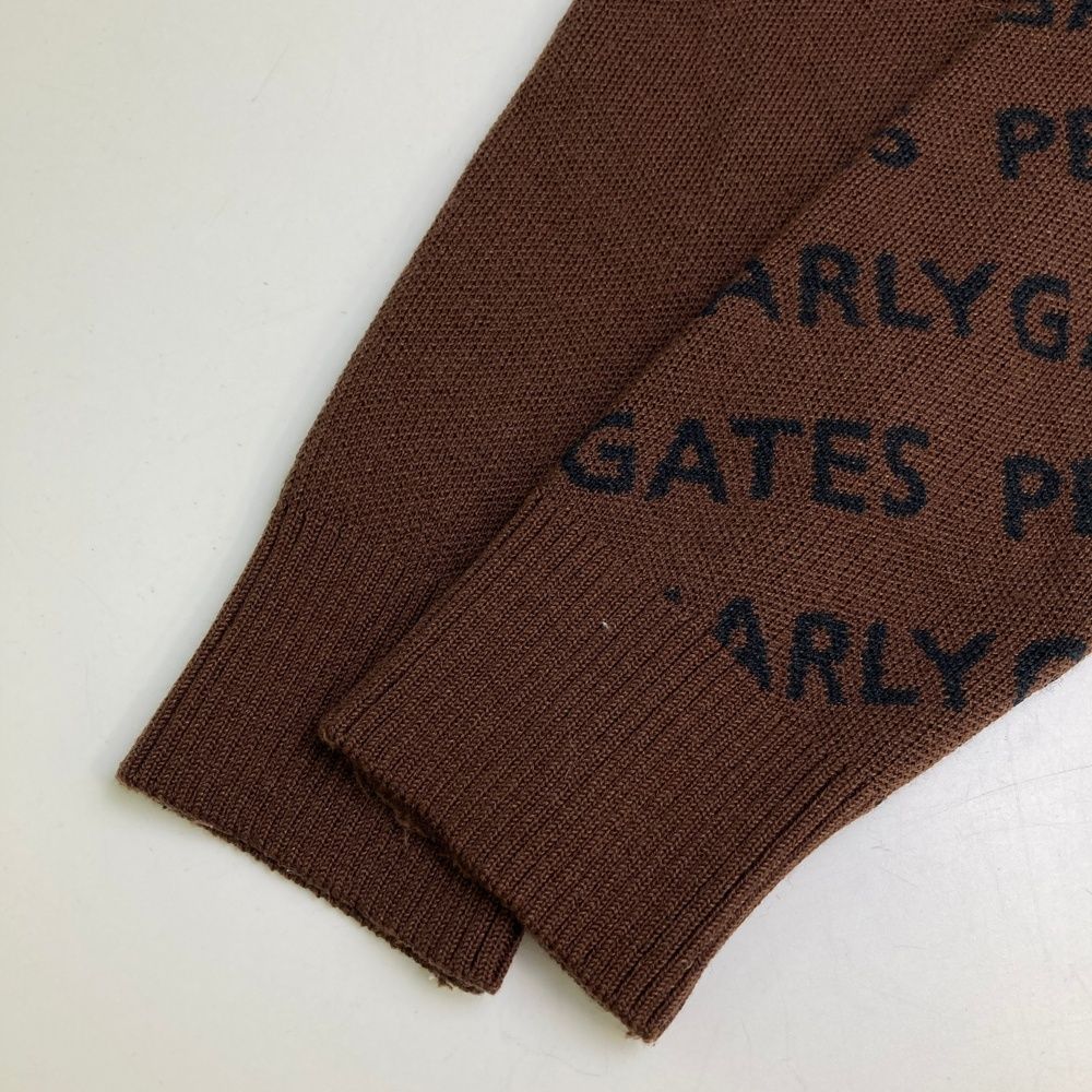 サイズ：0 PEARLY GATES パーリーゲイツ 2023年モデル 長袖 ニットセーター ロゴ総柄 ブラウン系 [240101492595] ゴルフウェア レディース ストスト サイズ：0 PEARLY GATES パーリーゲイツ 2023年モデル 長袖 ニット