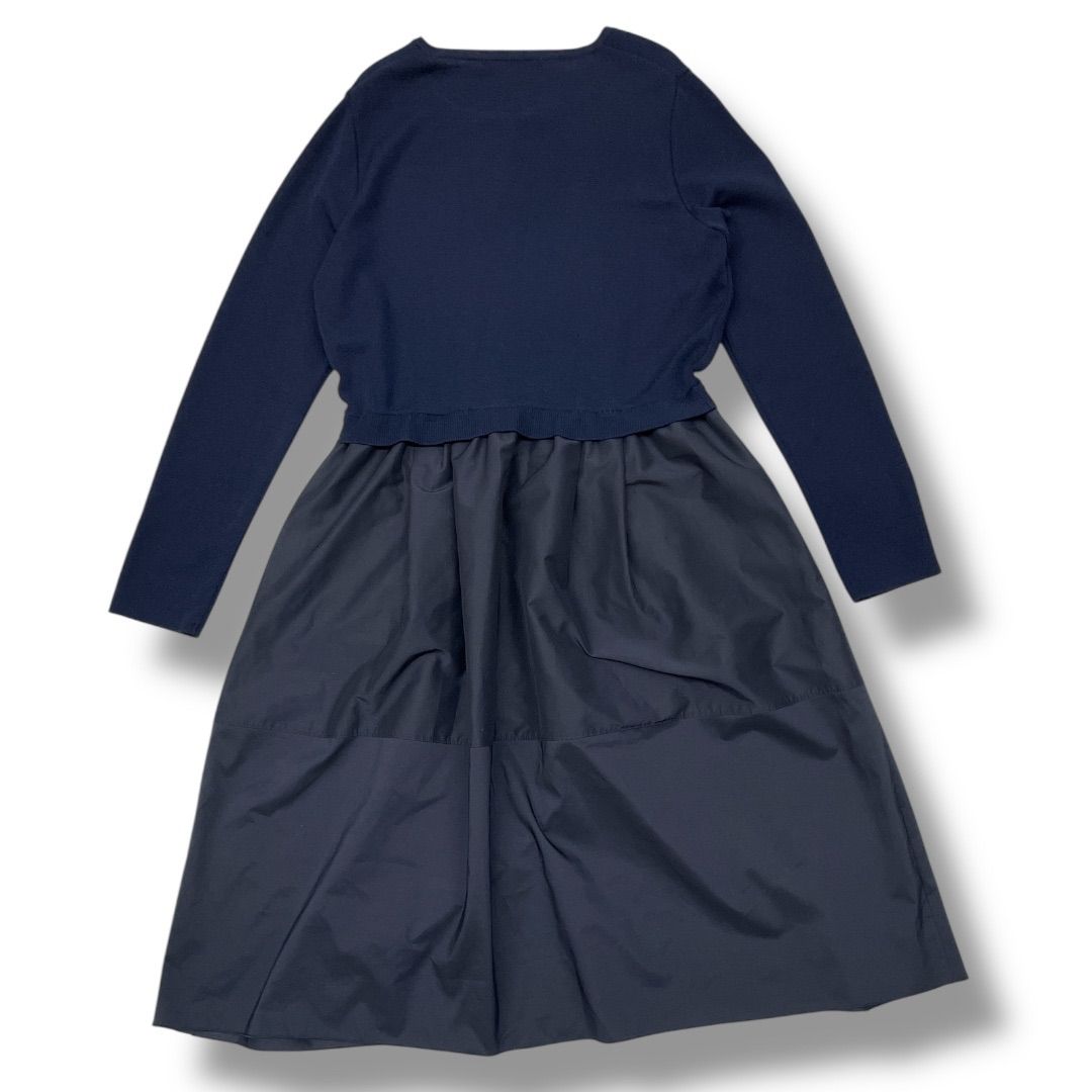 jolie mignon ジョリーミニョン 切り替えタフタ 袖口パール付 ニット