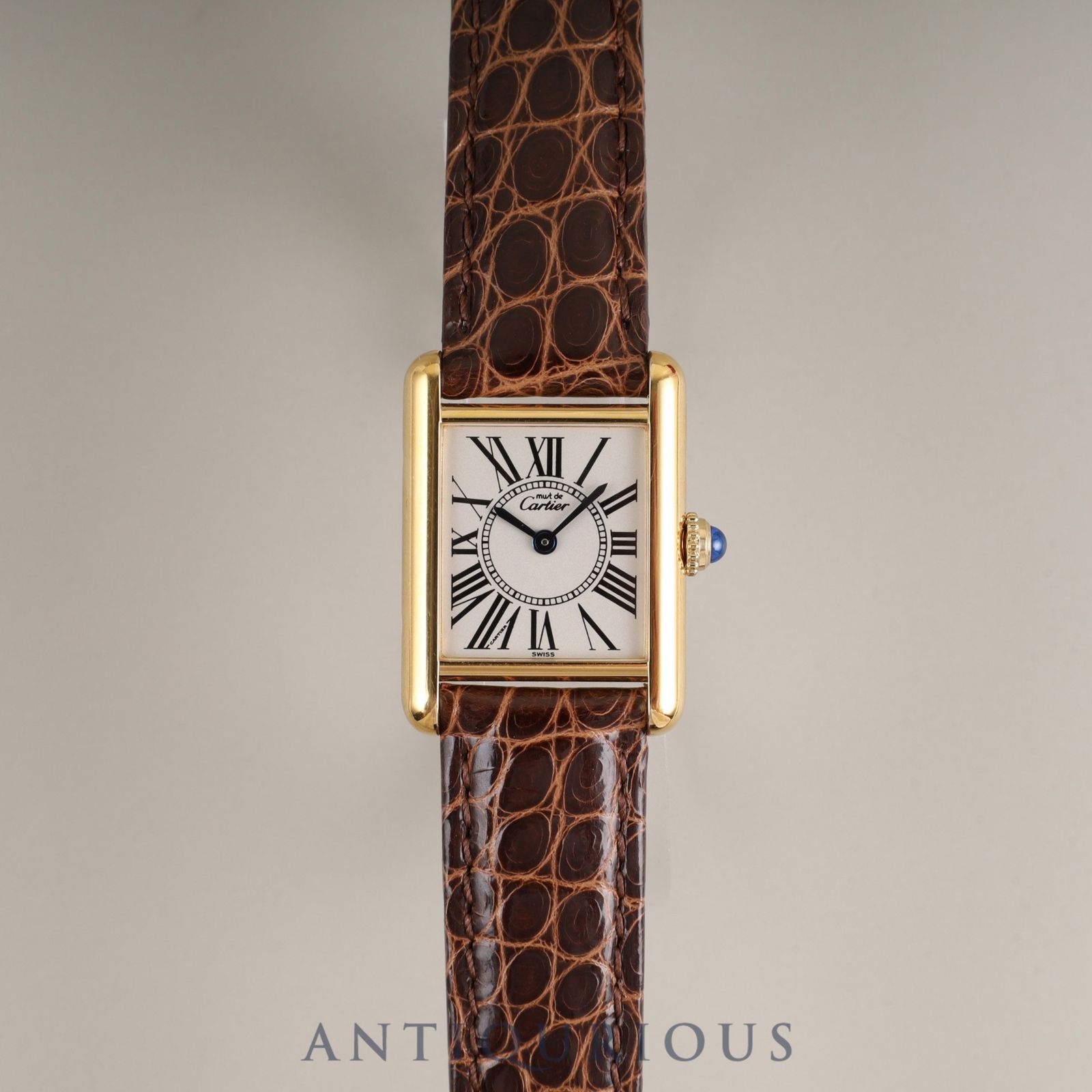 カルティエ マストタンク SM W1005554 / 1613 クォーツ SV925 革 純正  