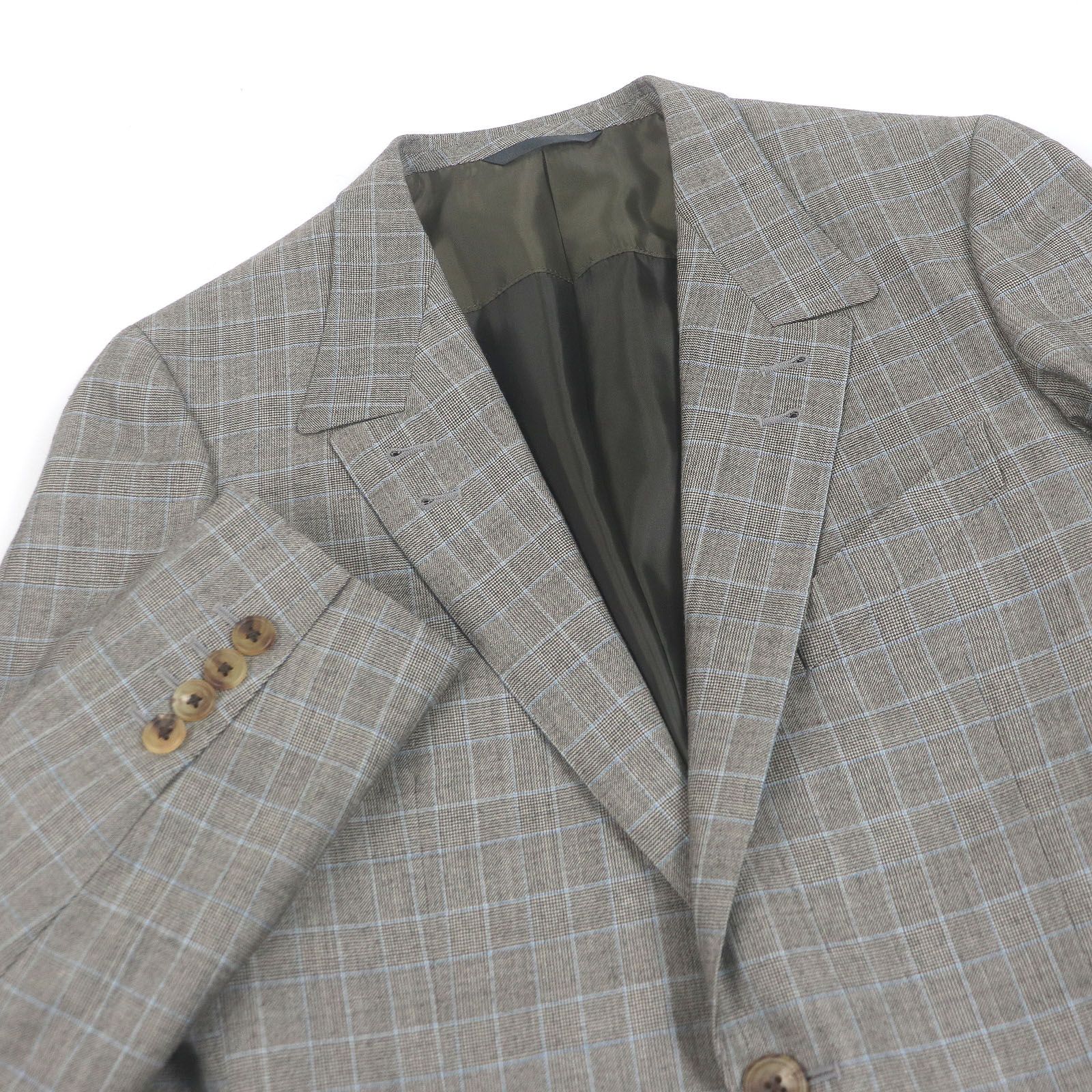 PAUL SMITH COLLECTION ポールスミス ウール チェック柄 シングルスーツ ブラウン系 M メンズ